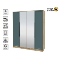 Шкаф распашной Тренд КТ-Ш4 (з) (Дуб золотой ЛДСП/ Верде ЛМДФ) Ш1800 В2128 Г547